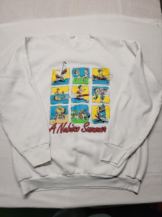 Fruit of the Loom Other - Vintage 90s NABISCO graphic Sweater Sz 2XL USA Made White Pullover